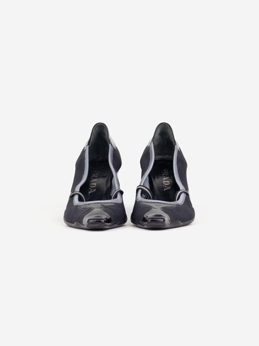 Prada SS00 Square-Toe Neoprene Mary-Jane Kitten Pump Heels – photo 6
