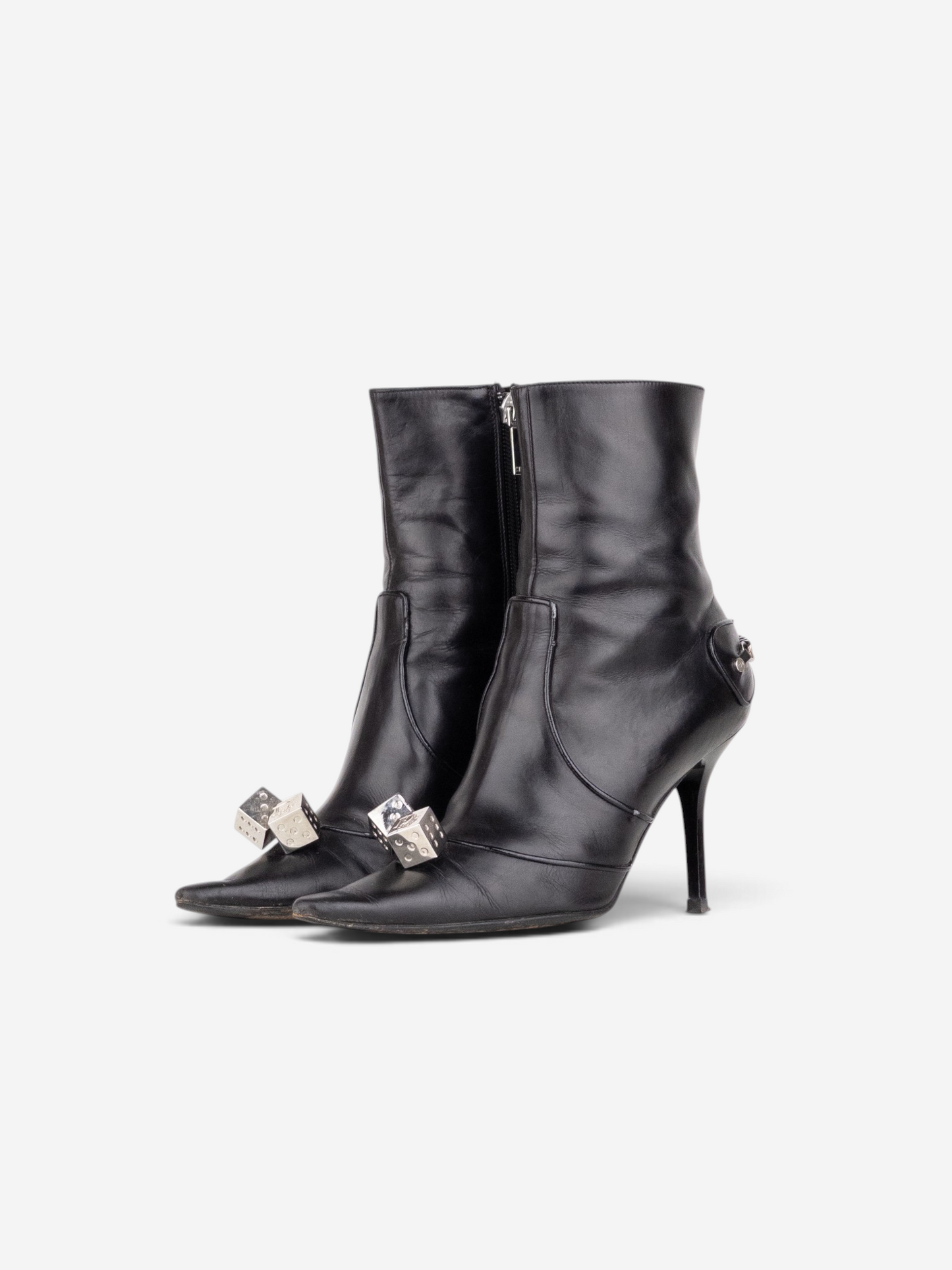 Dior by Galliano AW04 ‘Gambler Dice’ Heel Ankle Boots – front view