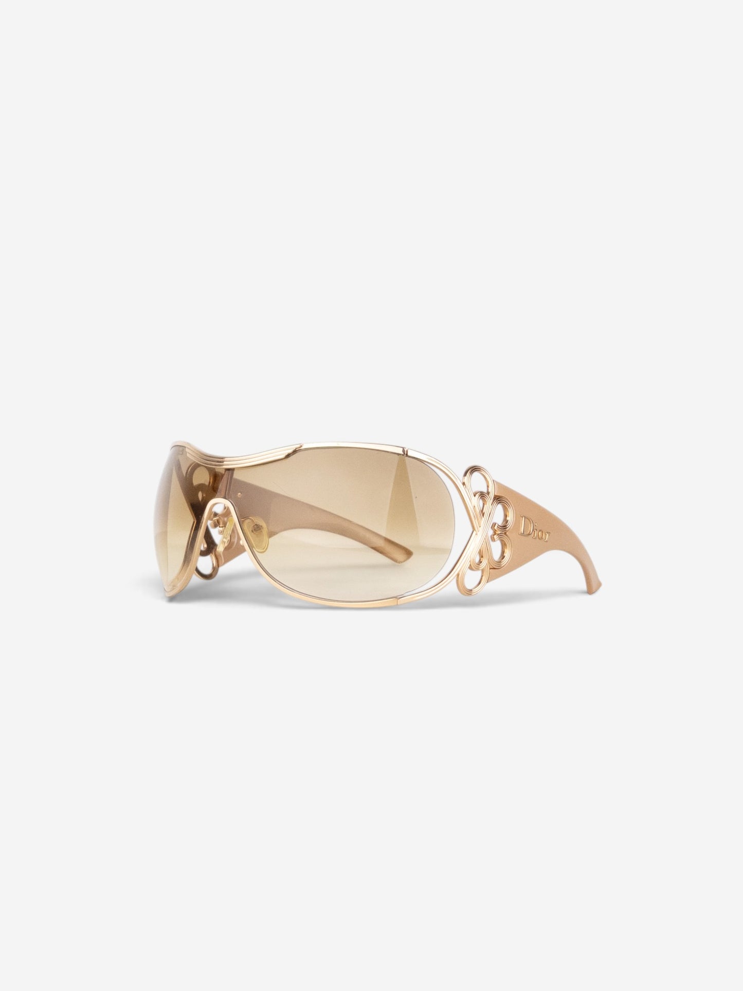 Dior by Galliano 2000s 'Diori' Wrap Mask Shield Sunglasses – angled view