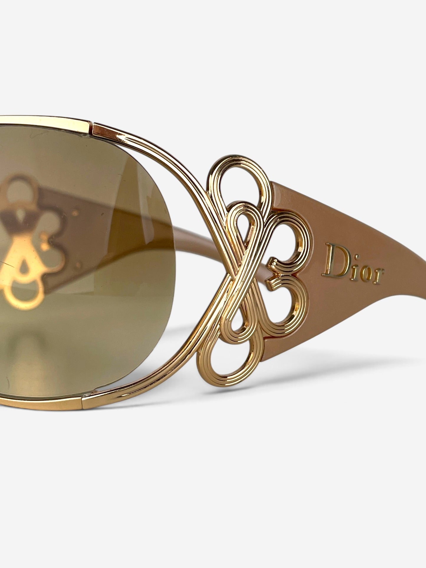 Dior by Galliano 2000s 'Diori' Wrap Mask Shield Sunglasses – wrought bow temple detail