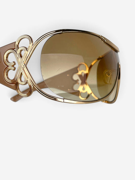 Dior by Galliano 2000s 'Diori' Wrap Mask Shield Sunglasses – wrought bow and lens detail
