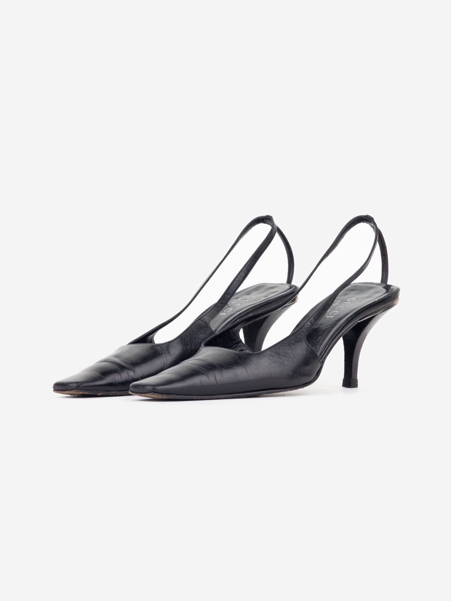 Gucci by Tom Ford SS98 Square Toe Crystal Slingback Pump Heels