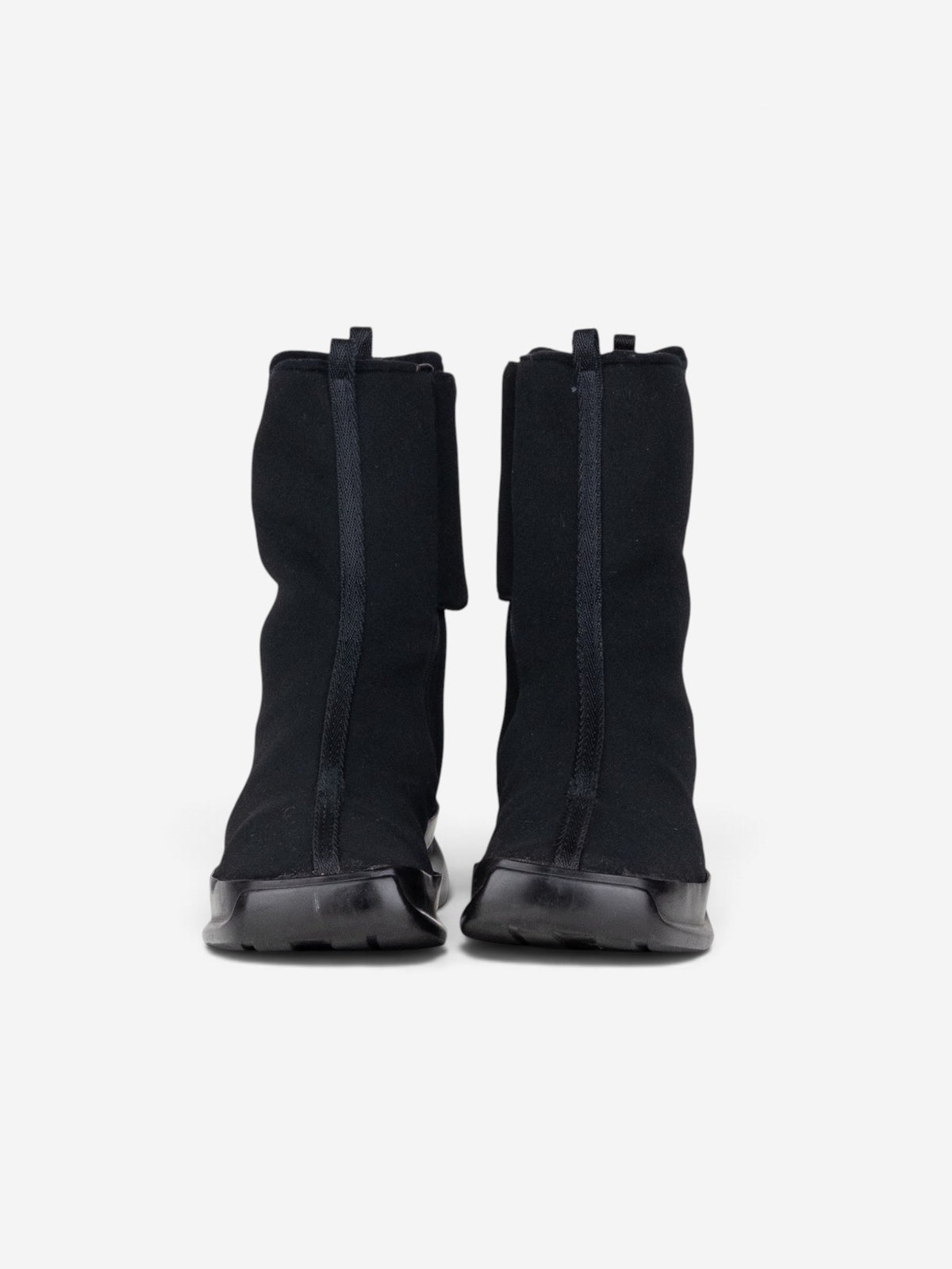 Prada AW99 Mid-Calf Square-Toe Neoprene Astro Moto Biker Boots – view 2
