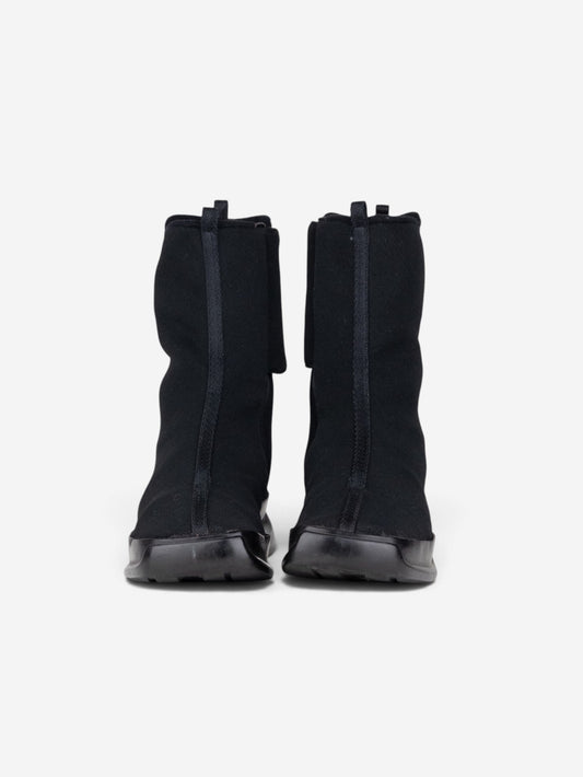 Prada AW99 Mid-Calf Square-Toe Neoprene Astro Moto Biker Boots – view 2