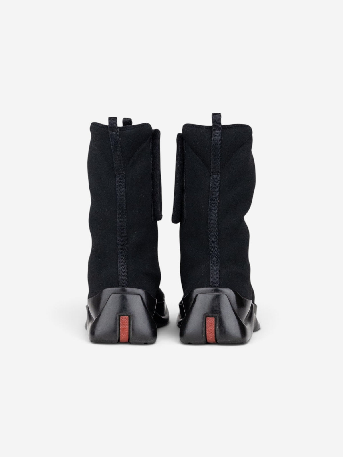 Prada AW99 Mid-Calf Square-Toe Neoprene Astro Moto Biker Boots – view 4