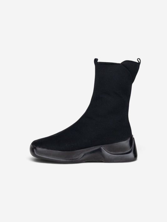 Prada AW99 Mid-Calf Square-Toe Neoprene Astro Moto Biker Boots – view 5