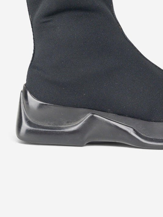 Prada AW99 Mid-Calf Square-Toe Neoprene Astro Moto Biker Boots – view 10