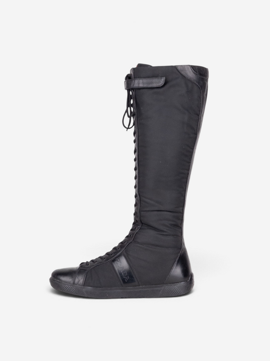 Prada 2000s Knee-High Boxing Racing Lace-Up Sneaker Boots