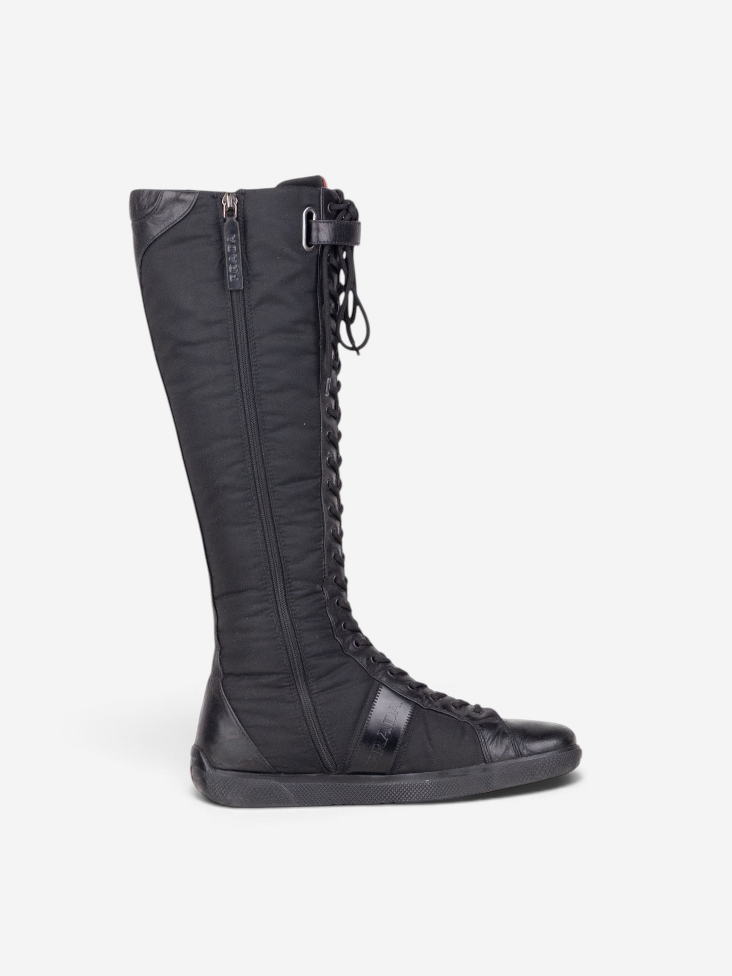 Prada 2000s Knee-High Boxing Racing Lace-Up Sneaker Boots