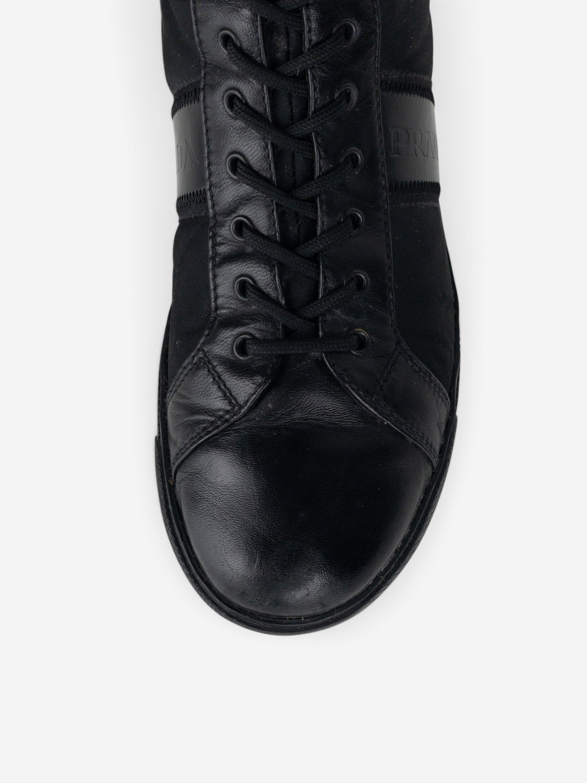 Prada 2000s Knee-High Boxing Racing Lace-Up Sneaker Boots – toe detail