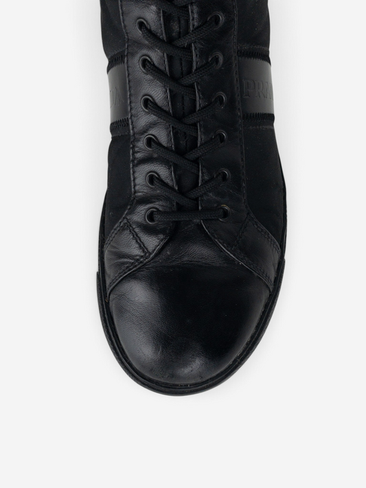 Prada 2000s Knee-High Boxing Racing Lace-Up Sneaker Boots – toe detail
