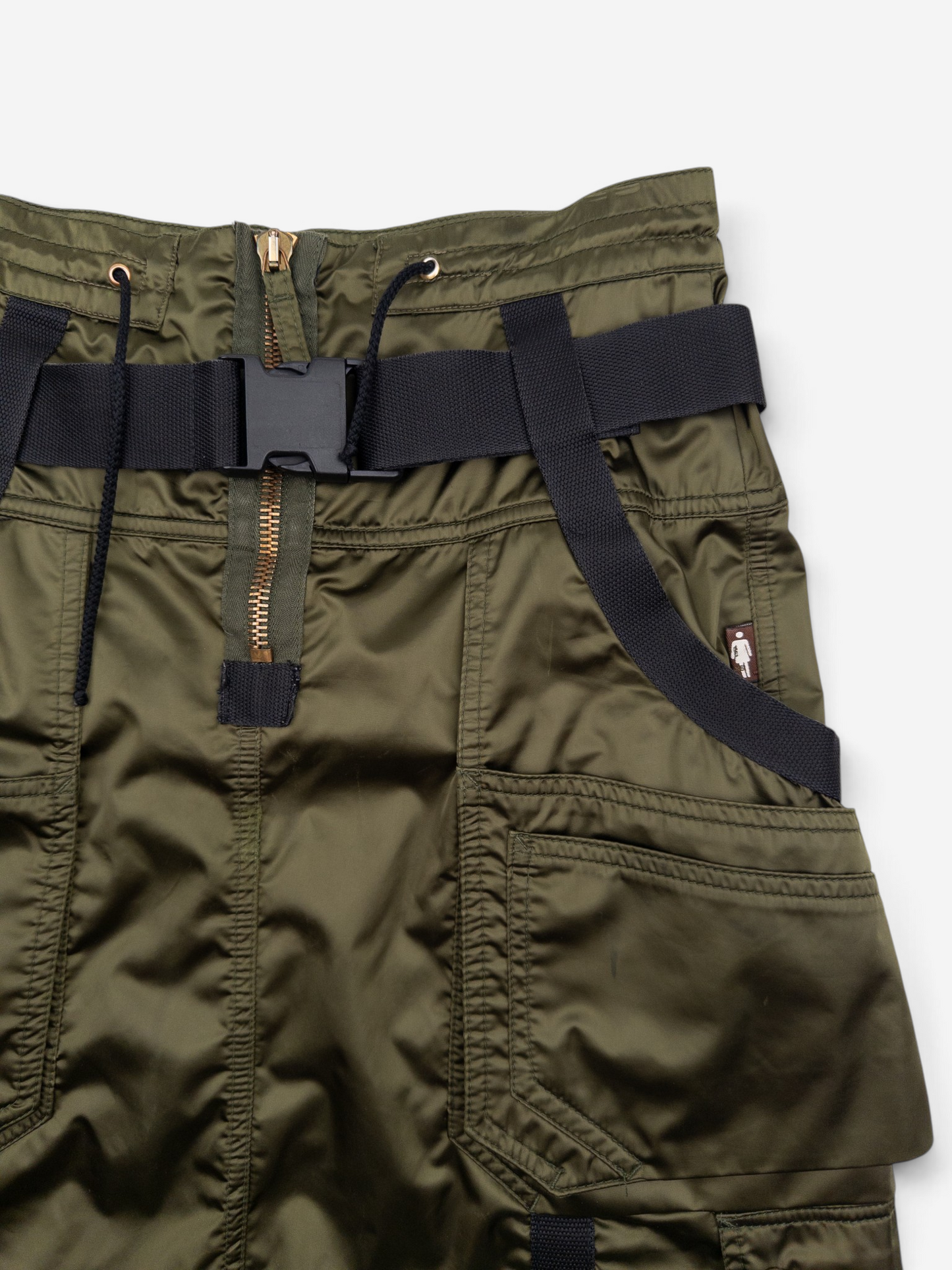 Jean Paul Gaultier AW03 Bondage Parachute Cargo Skirt – belt and strap detail