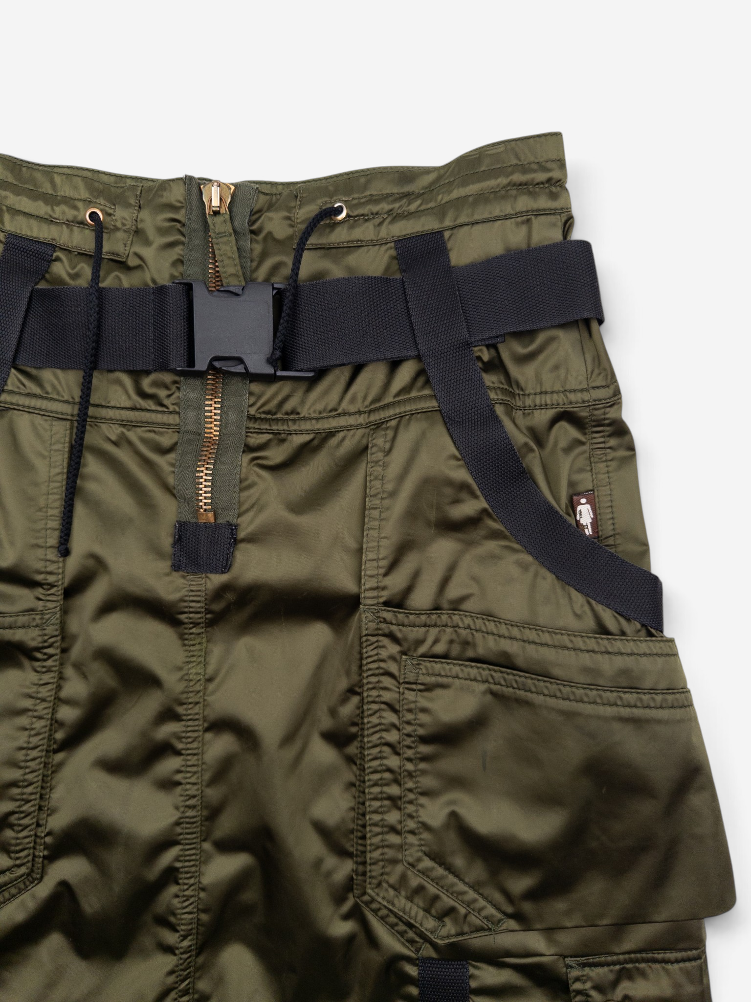 Jean Paul Gaultier AW03 Bondage Parachute Cargo Skirt – belt and strap detail