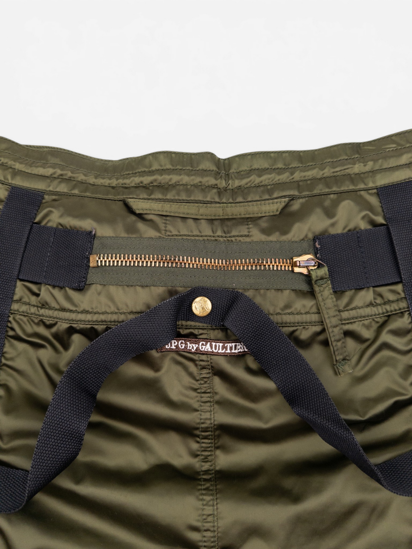 Jean Paul Gaultier AW03 Bondage Parachute Cargo Skirt – zipper and strap detail