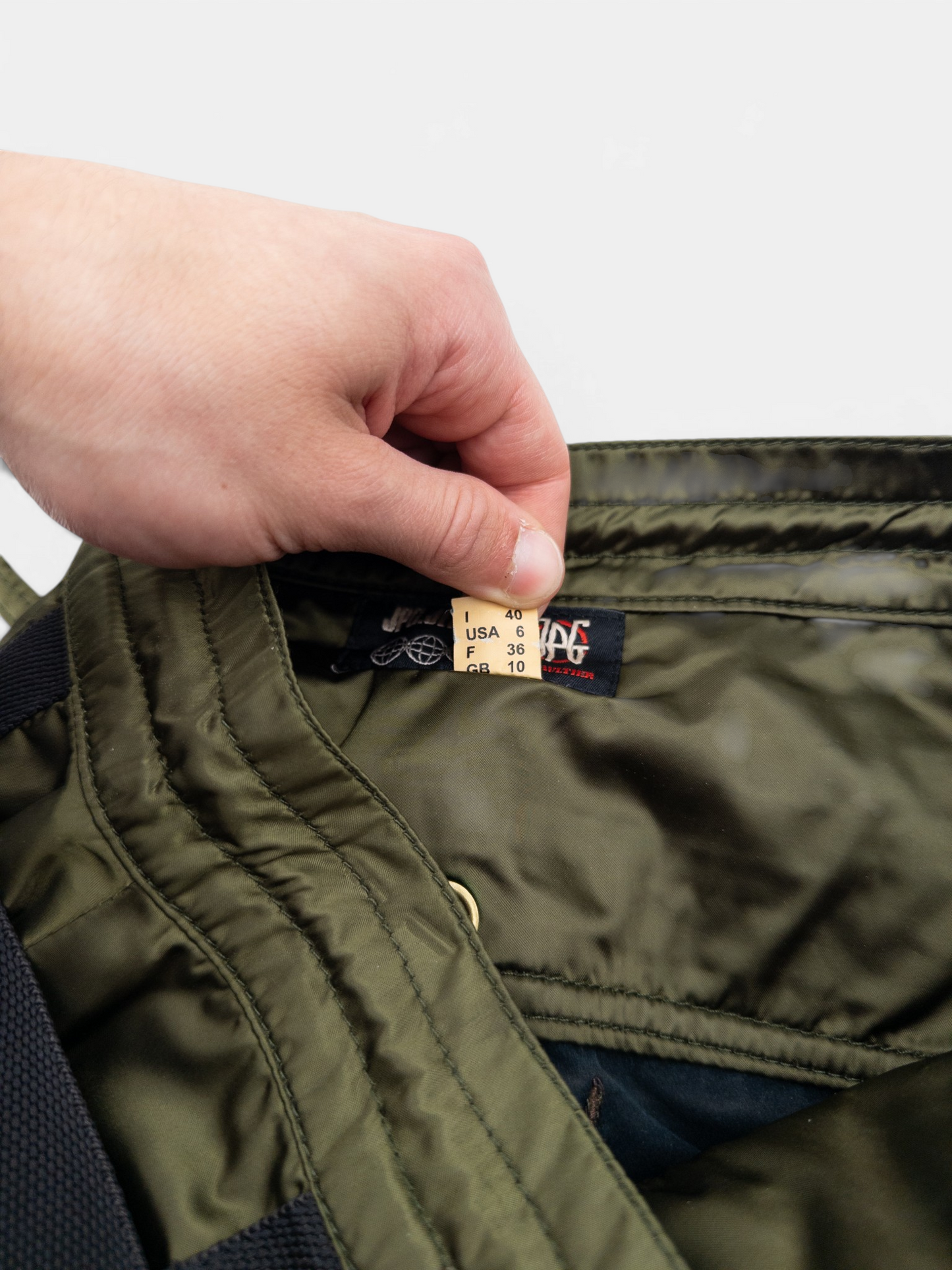 Jean Paul Gaultier AW03 Bondage Parachute Cargo Skirt – inner pocket detail