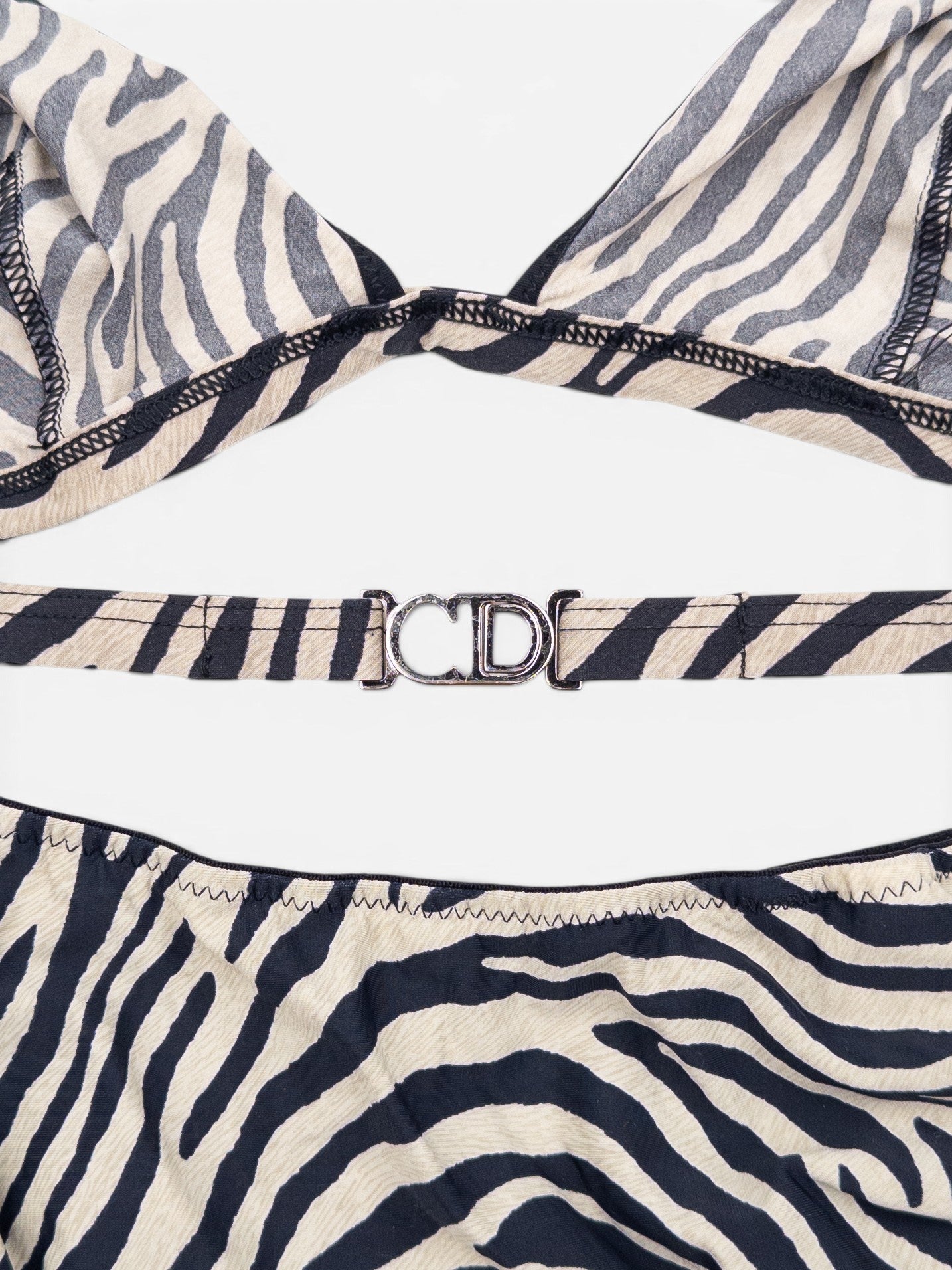 Dior by Galliano 2000s Zebra Print Bikini Set – zebra print detail