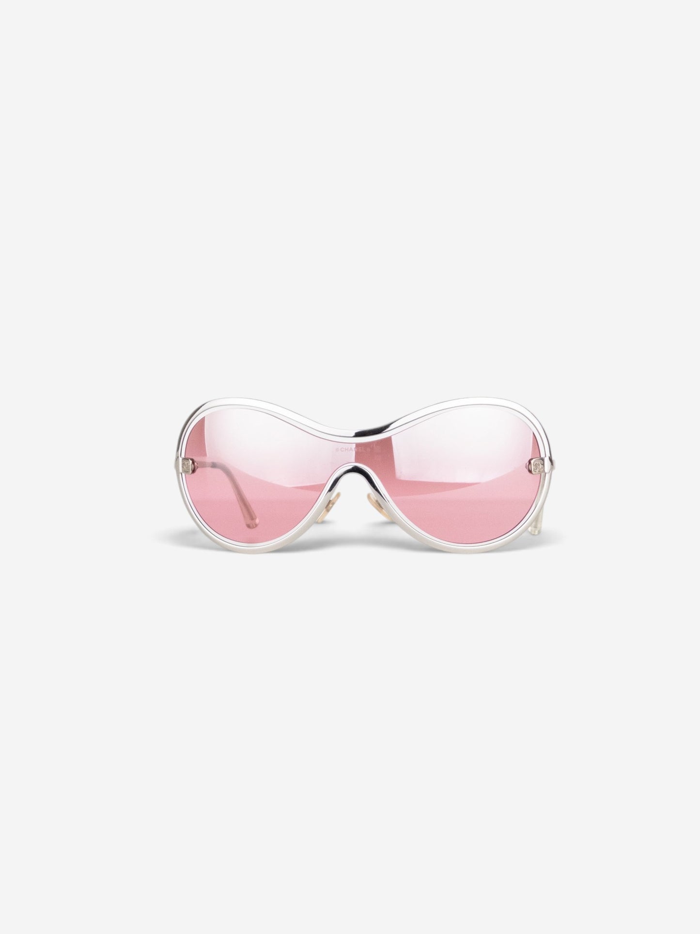 Chanel 2000s '4030' Aviator Wrap Mask Shield Sunglasses – front view