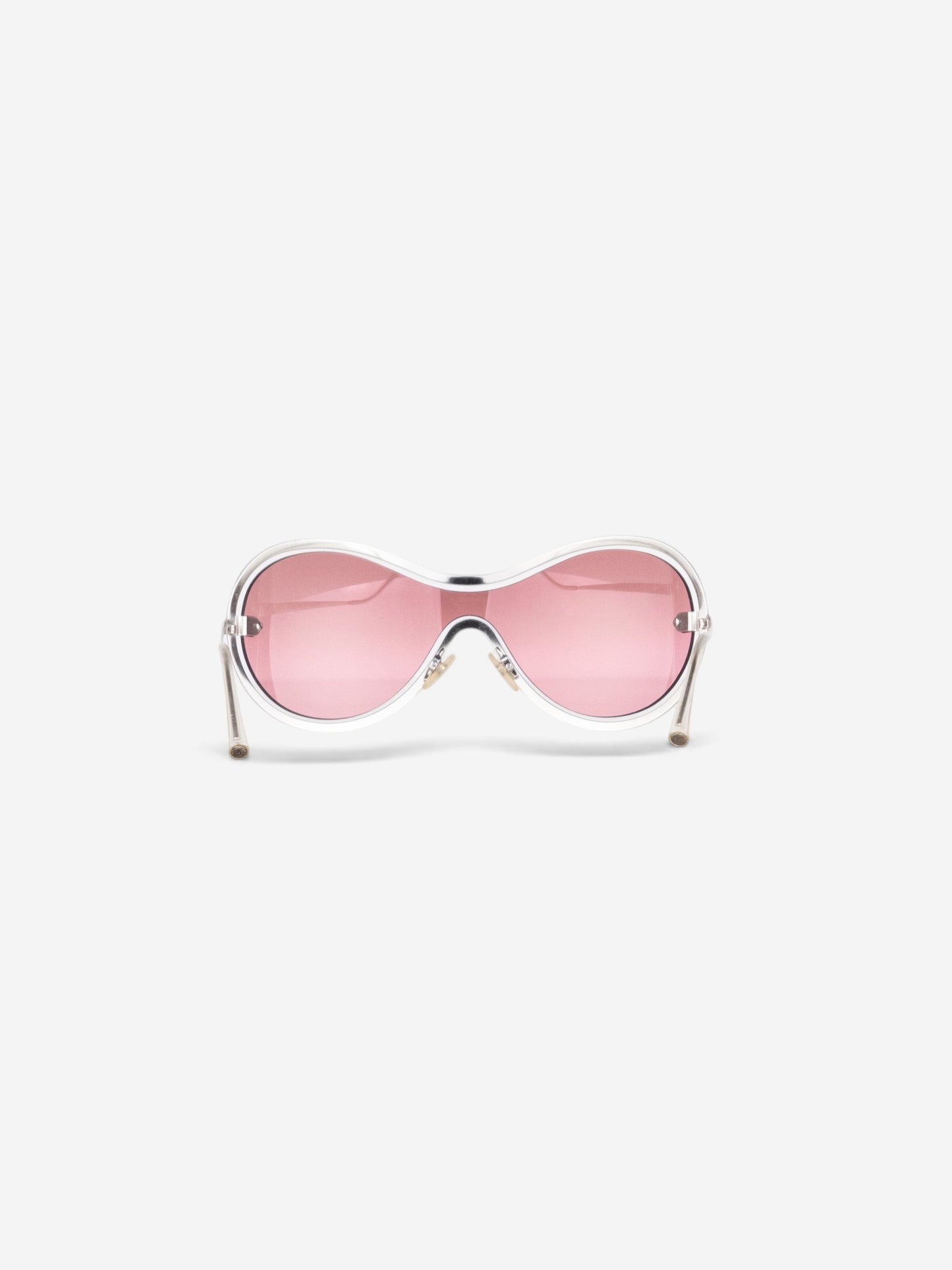 Chanel 2000s '4030' Aviator Wrap Mask Shield Sunglasses – back view