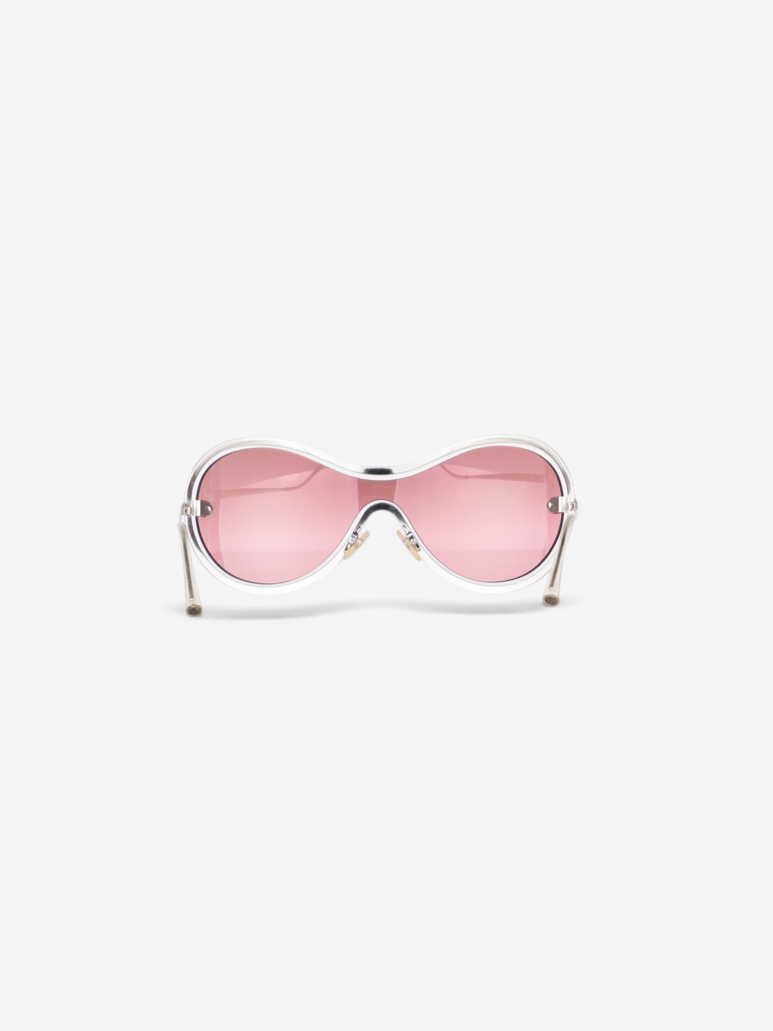Chanel 2000s '4030' Aviator Wrap Mask Shield Sunglasses – back view