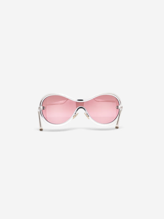 Chanel 2000s '4030' Aviator Wrap Mask Shield Sunglasses – back view