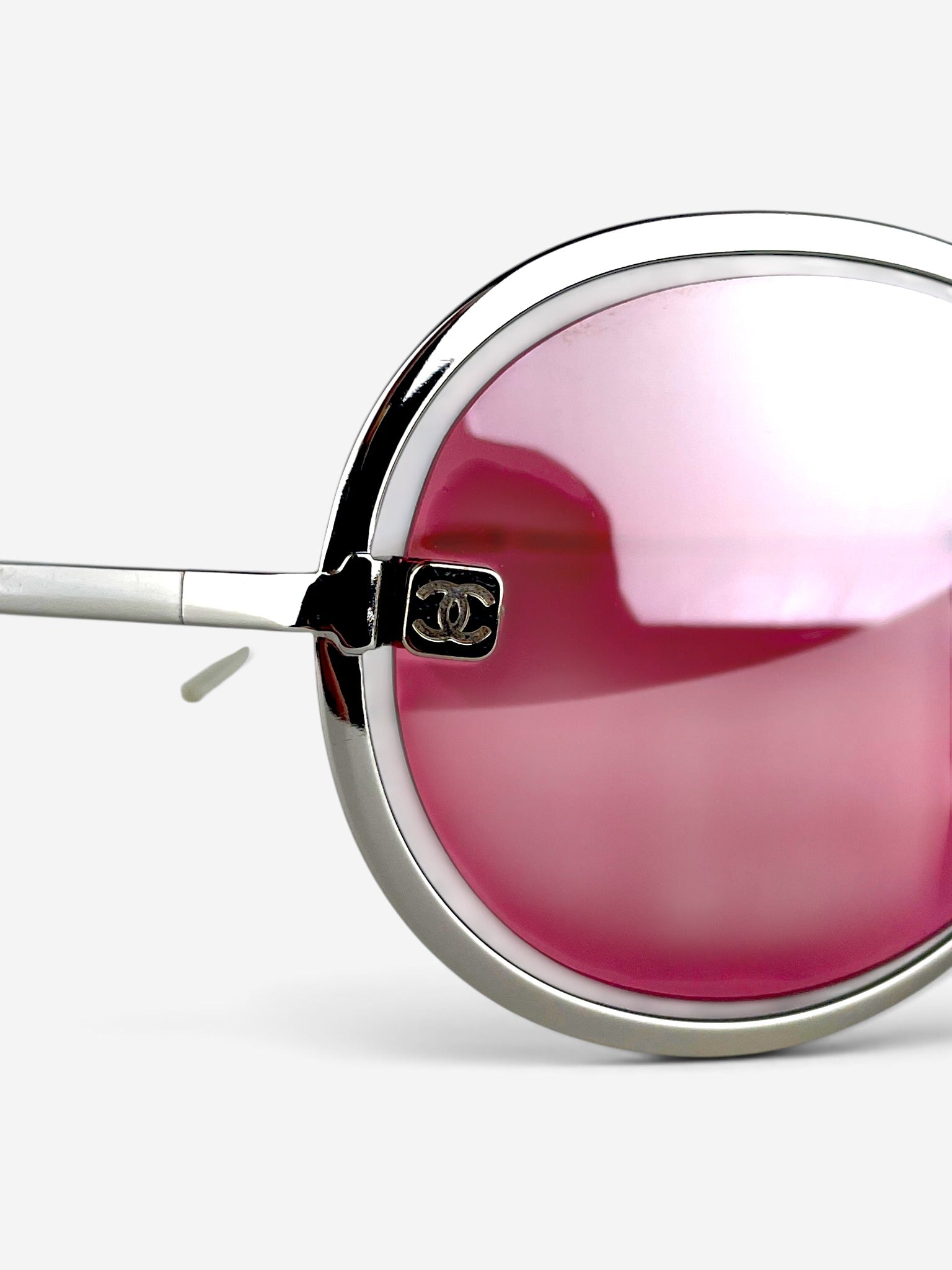 Chanel 2000s '4030' Aviator Wrap Mask Shield Sunglasses – CC stud detail