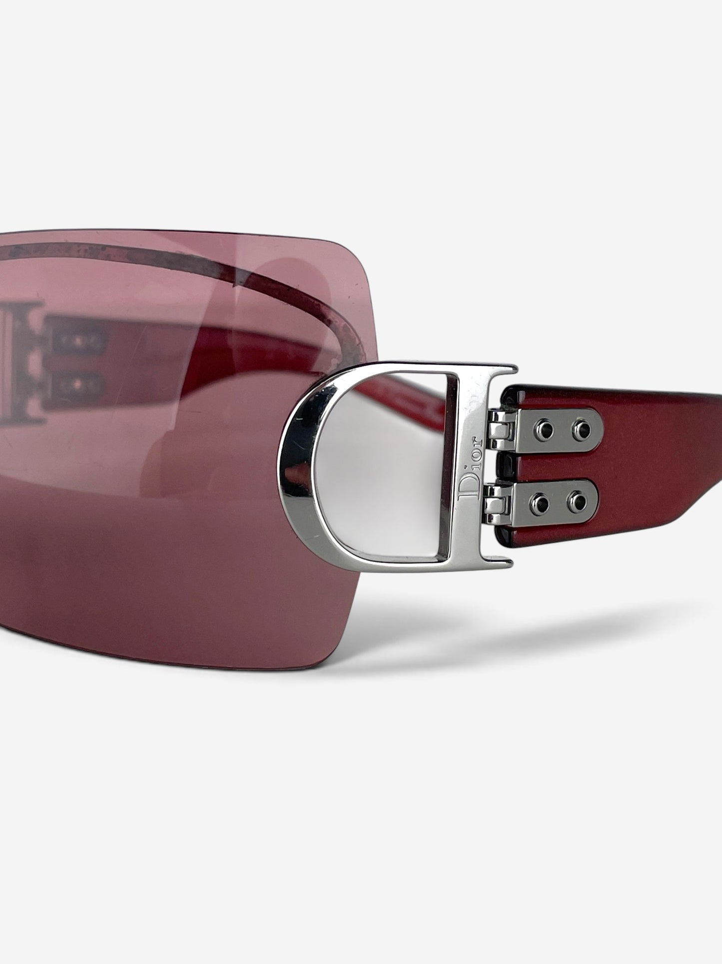Dior by Galliano 2000s 'Airspeed 1' Logo Wrap Mask Shield Sunglasses – D logo and studded plate detail