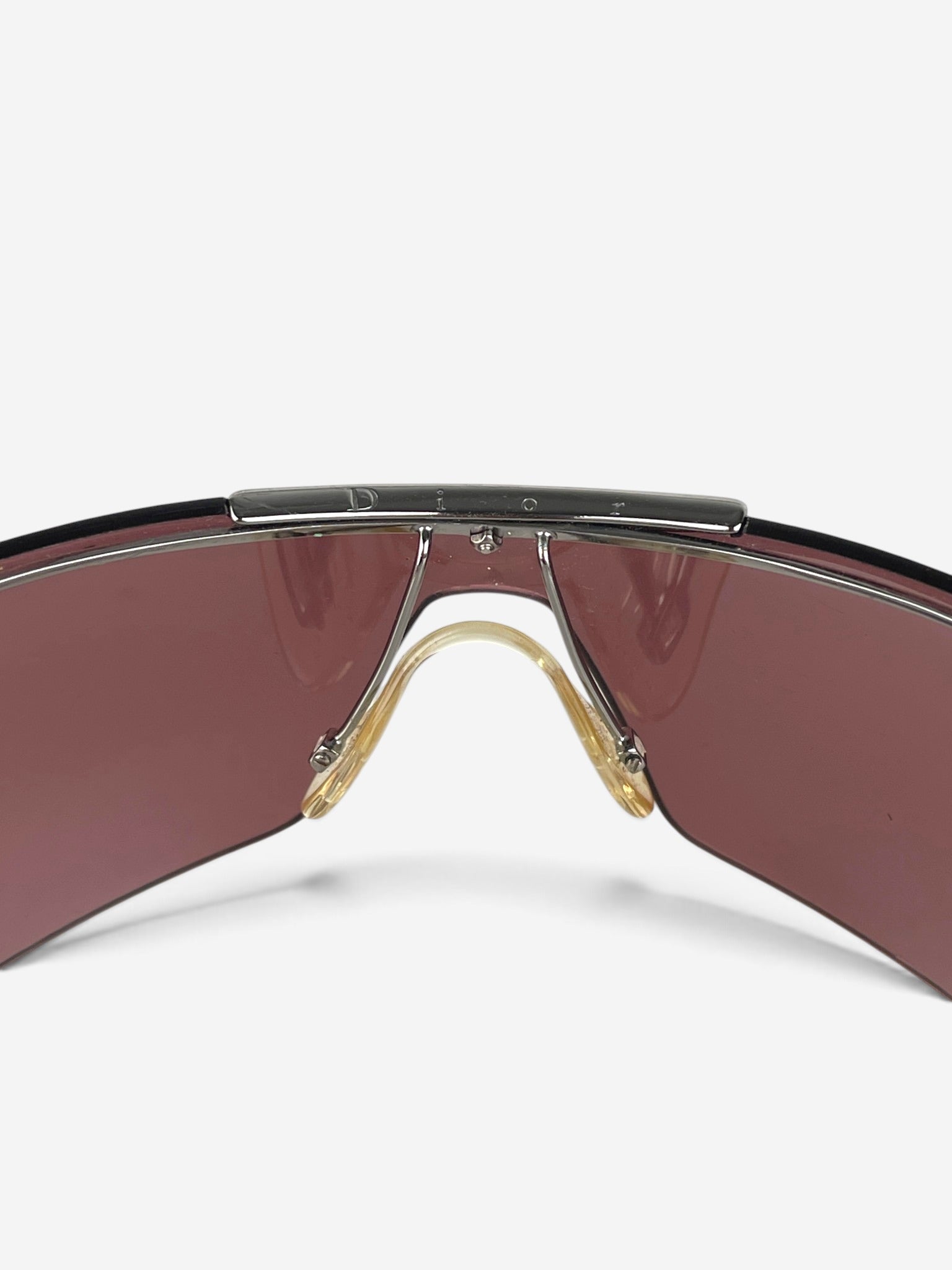Dior by Galliano 2000s 'Airspeed 1' Logo Wrap Mask Shield Sunglasses – reinforced bridge detail