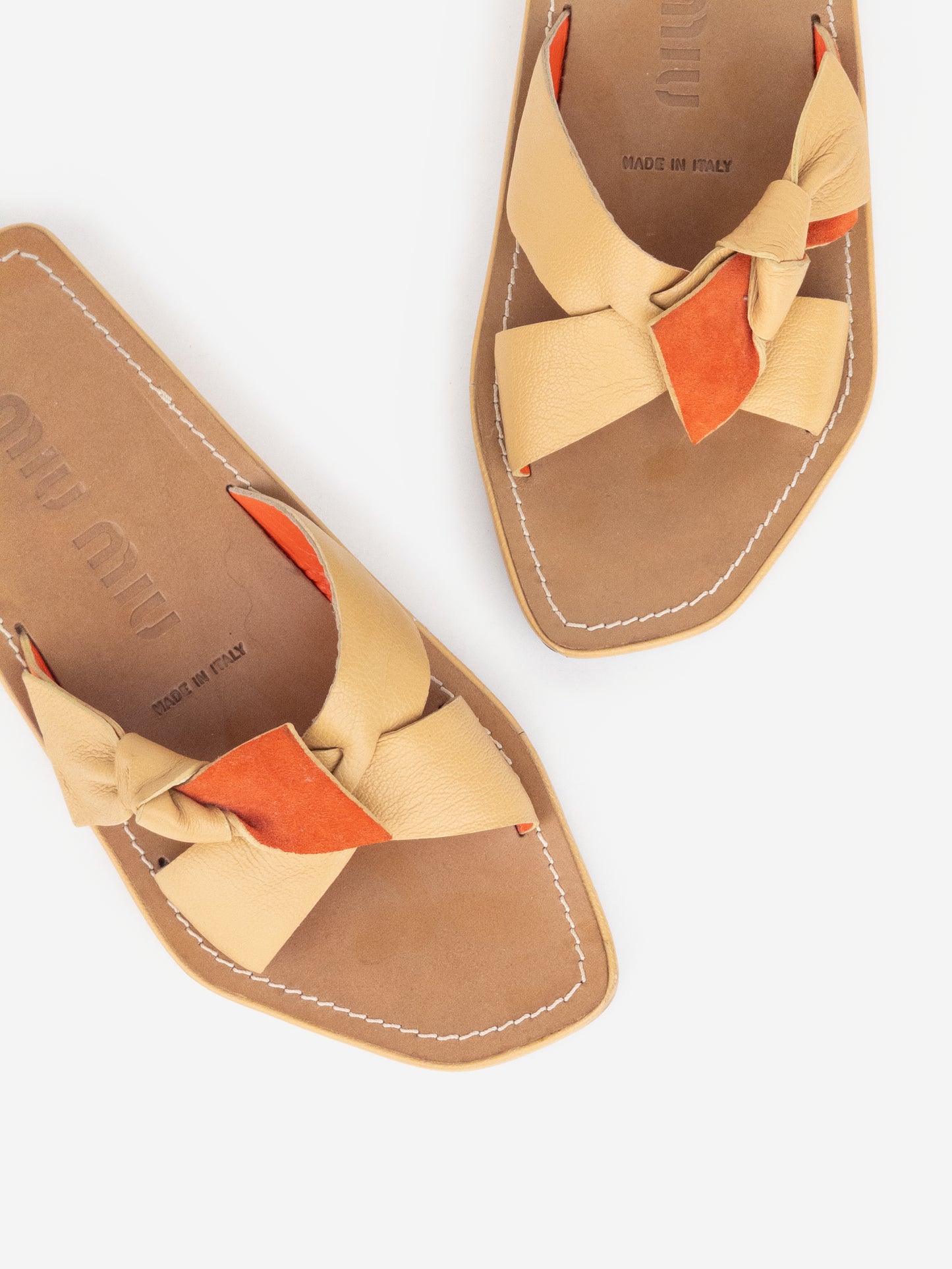 Miu Miu 2000s Angular Ribbon Sandal Slides