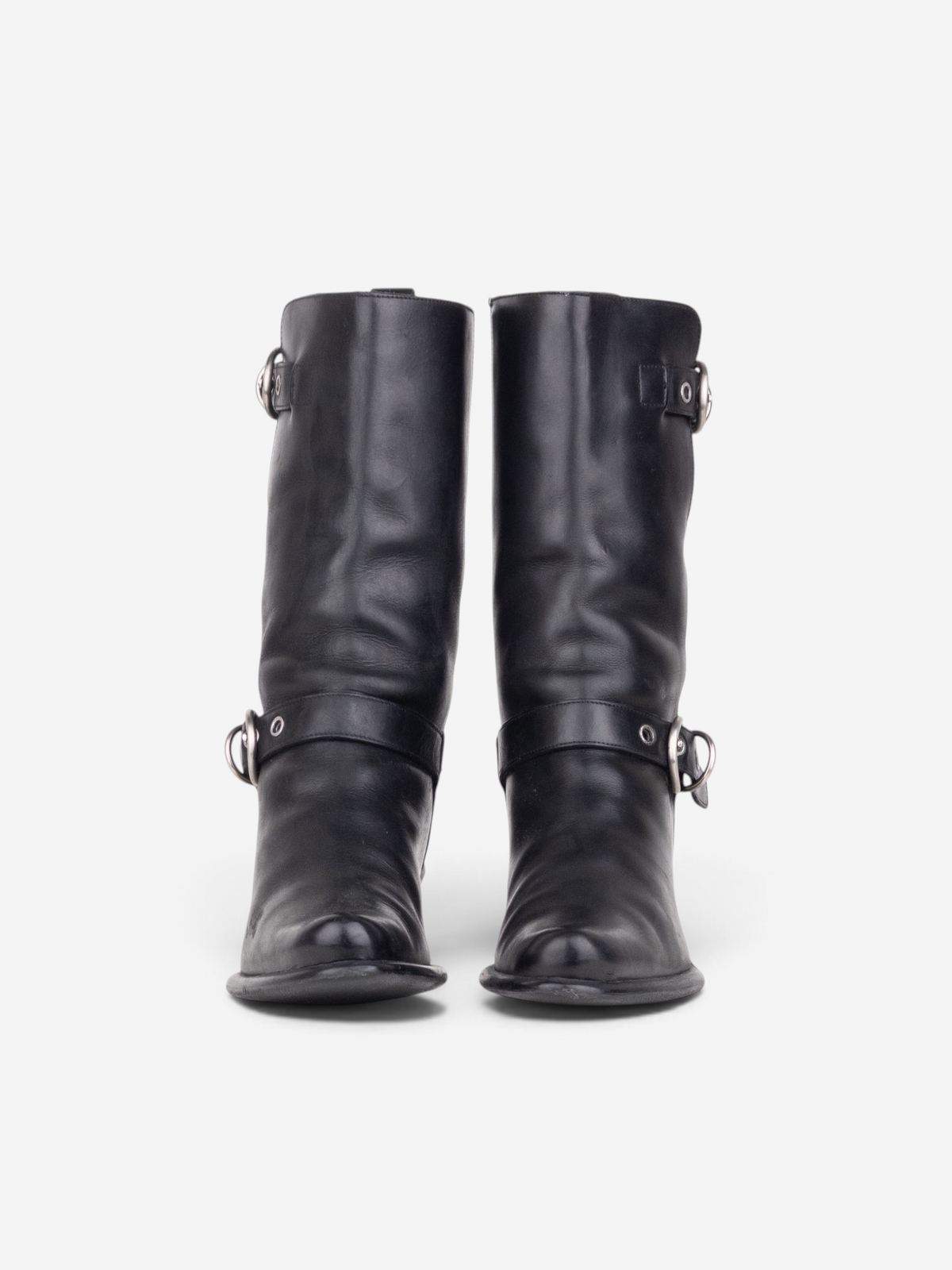 Miu Miu 2000s Kitten-Heel Biker Western Boots