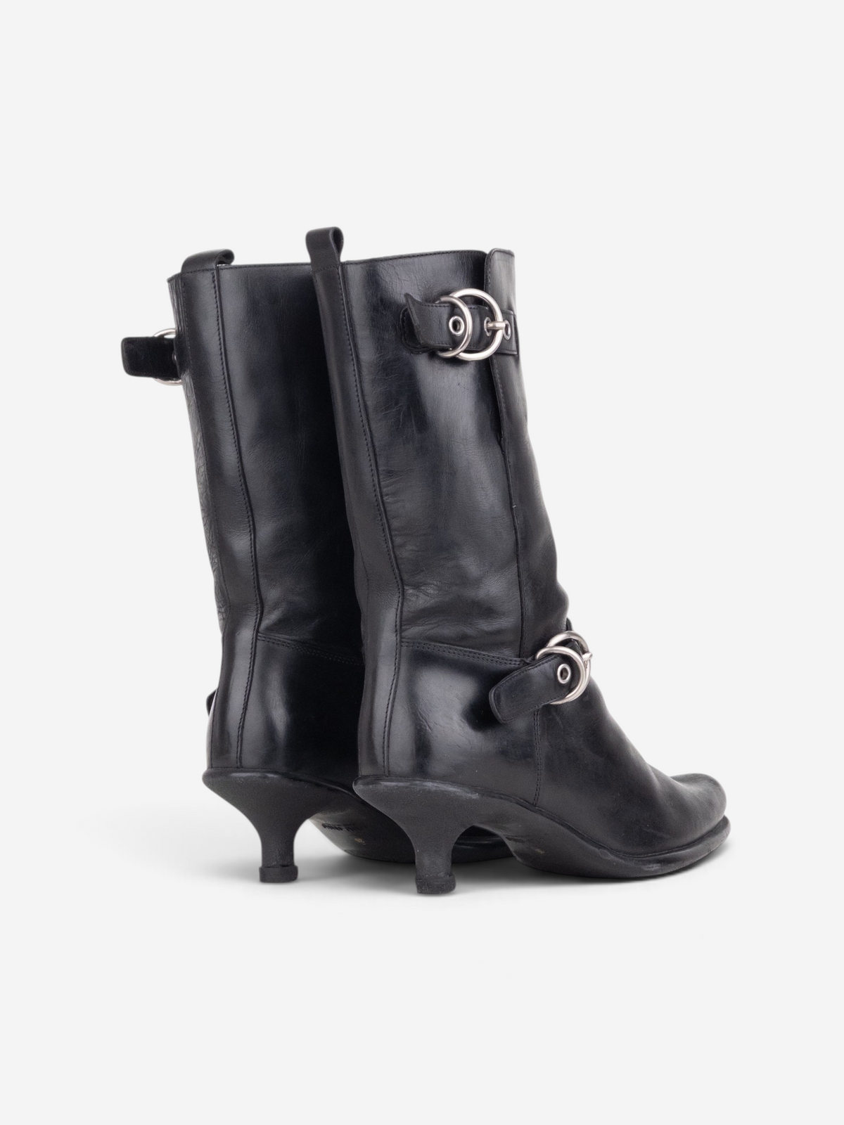 Miu Miu 2000s Kitten-Heel Biker Western Boots