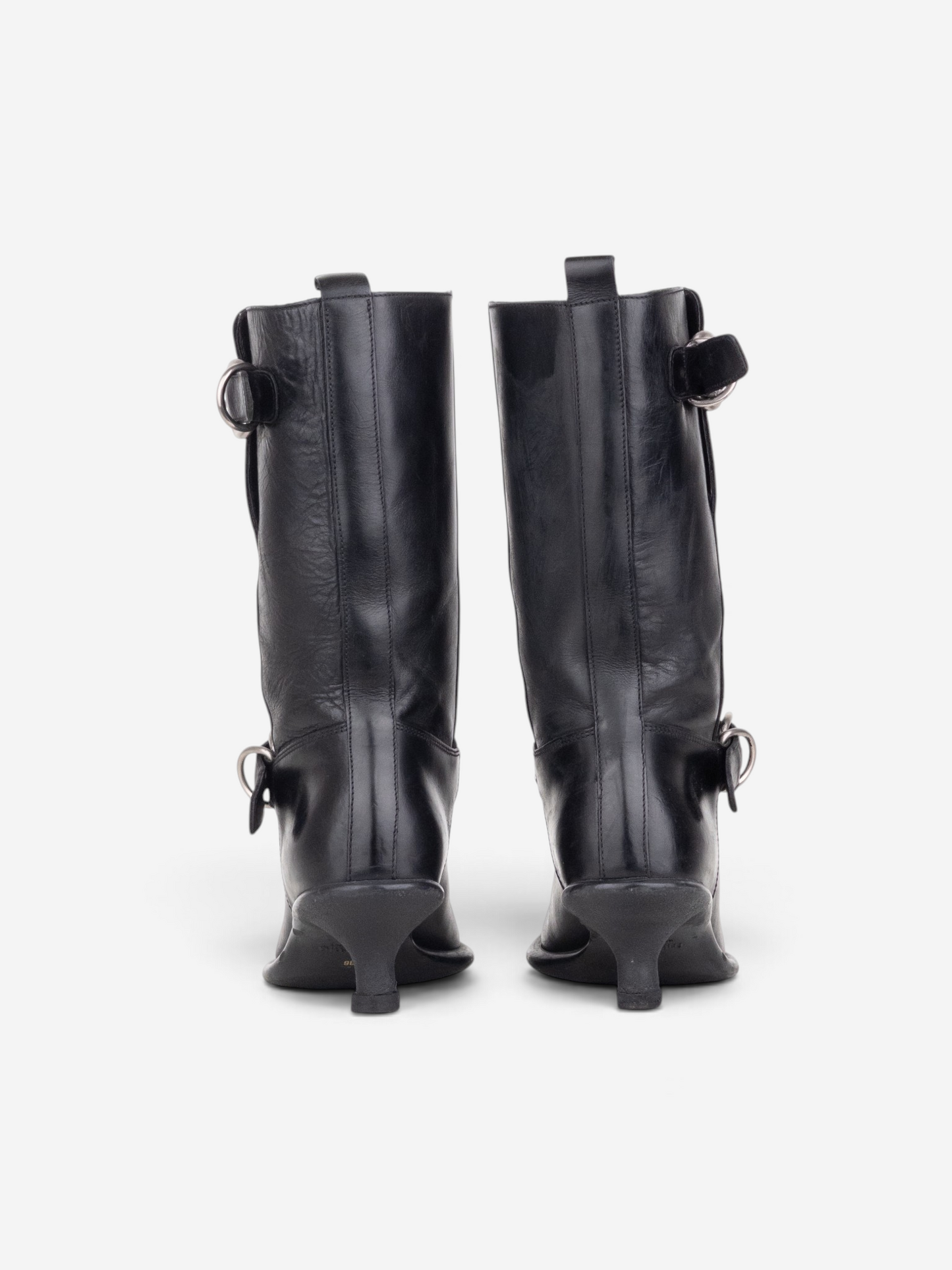 Miu Miu 2000s Kitten-Heel Biker Western Boots