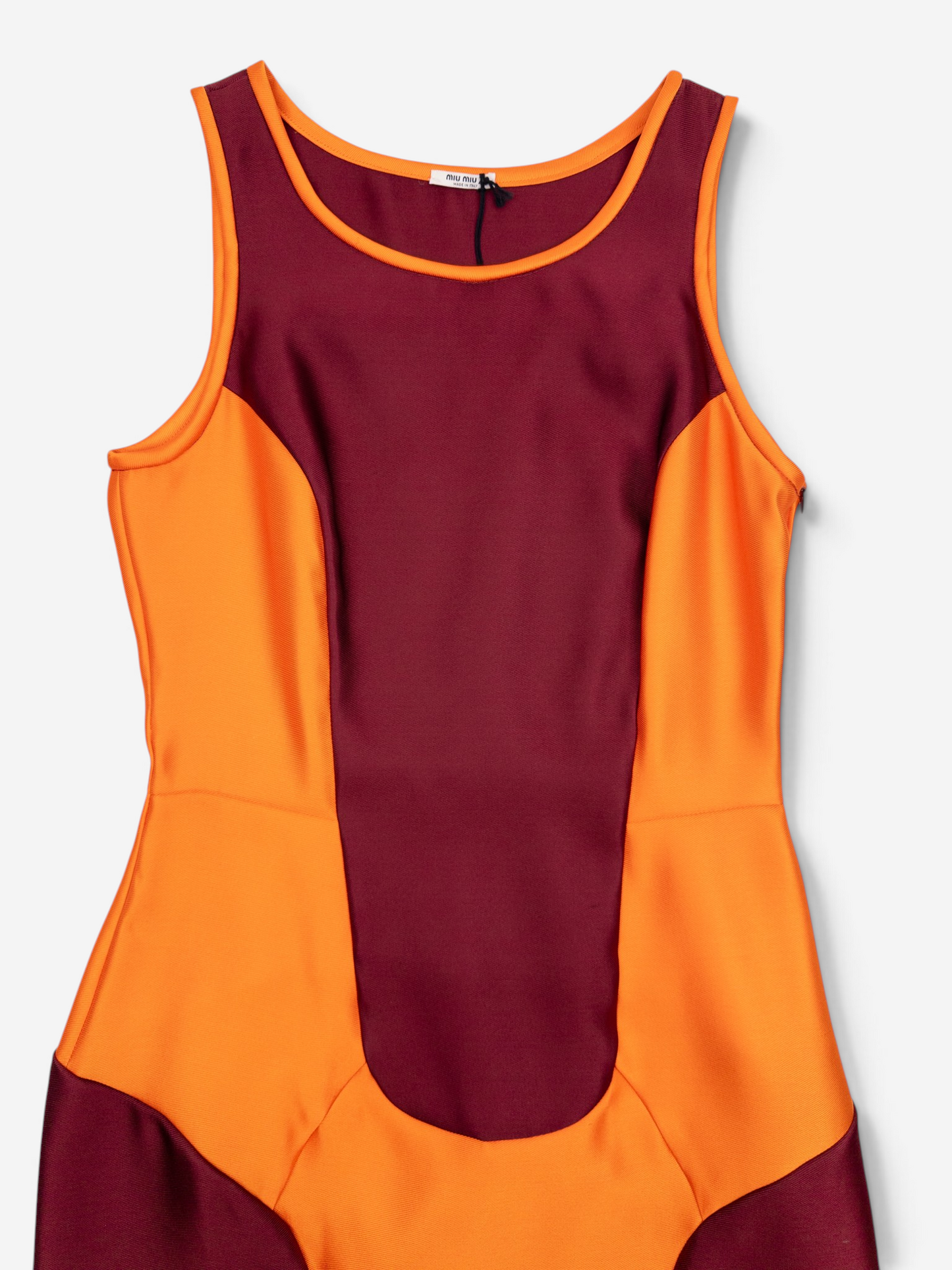 Miu Miu SS08 Colorblock Neon Sports Dress – front detail