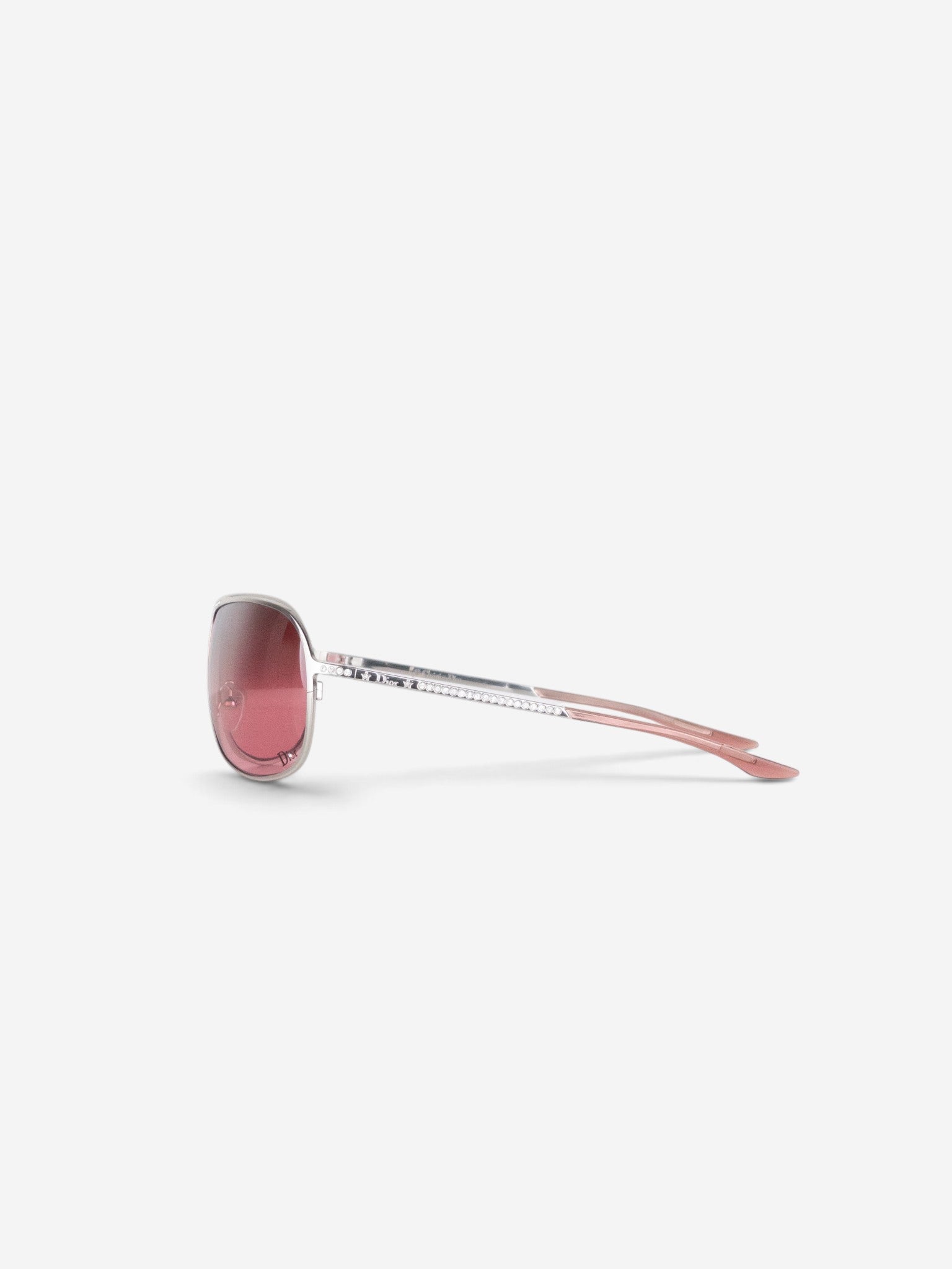 Dior by Galliano 2000s Hard Dior 1 Rhinestone Aviator Wrap Sunglasses – side view
