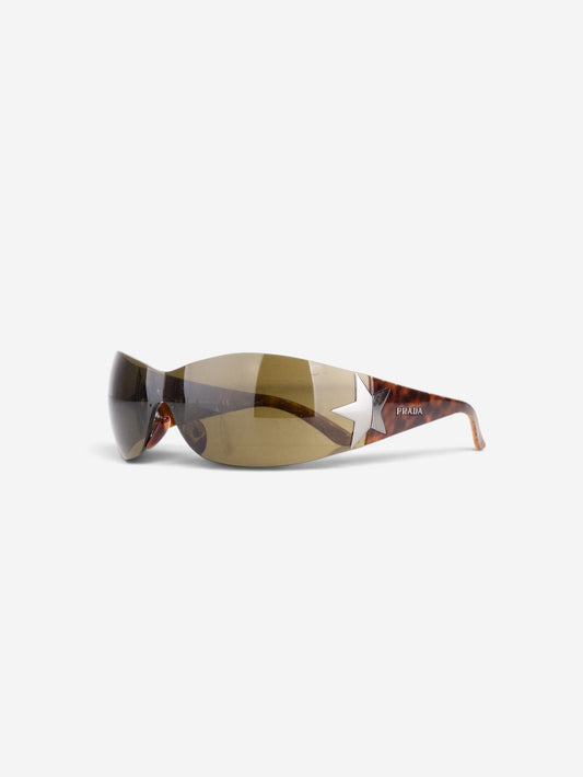 Prada SS04 ‘SPR72G’ Star Wrap Mask Shield Sunglasses – front view