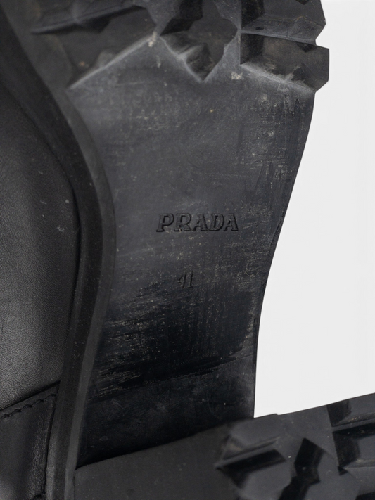 Prada 2000s Knee-High Harness Buckle Biker Cowboy Boots – sole and size stamp