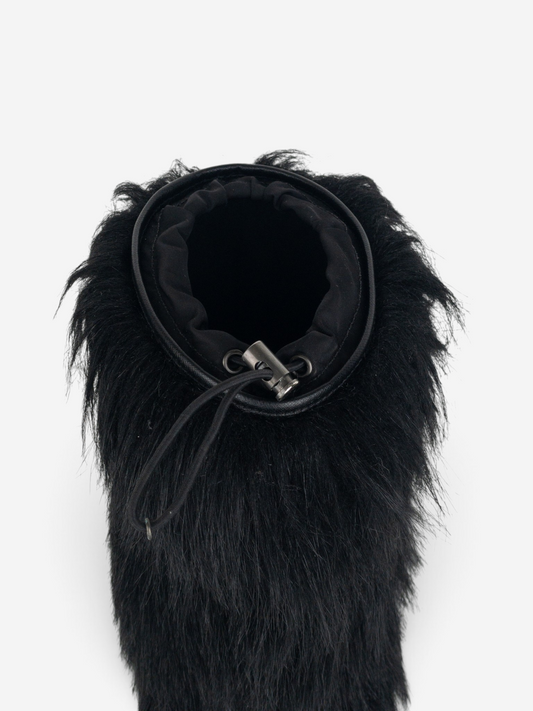 Prada AW99 Apres Ski Snow Fur Boots – drawstring detail