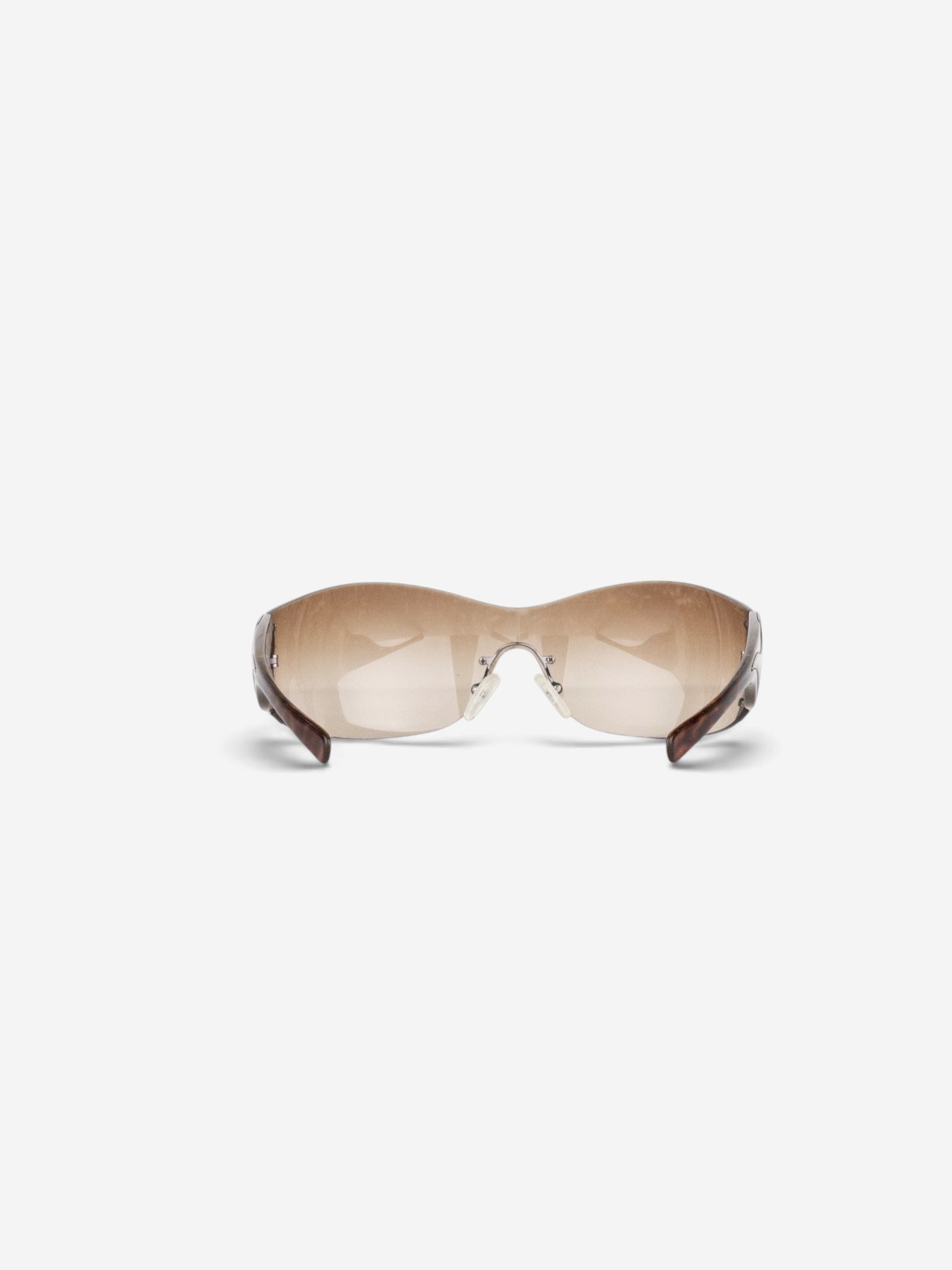 Prada SS04 'SRP58F' Flame Wrap Mask Shield Sunglasses (tortoise) – back view
