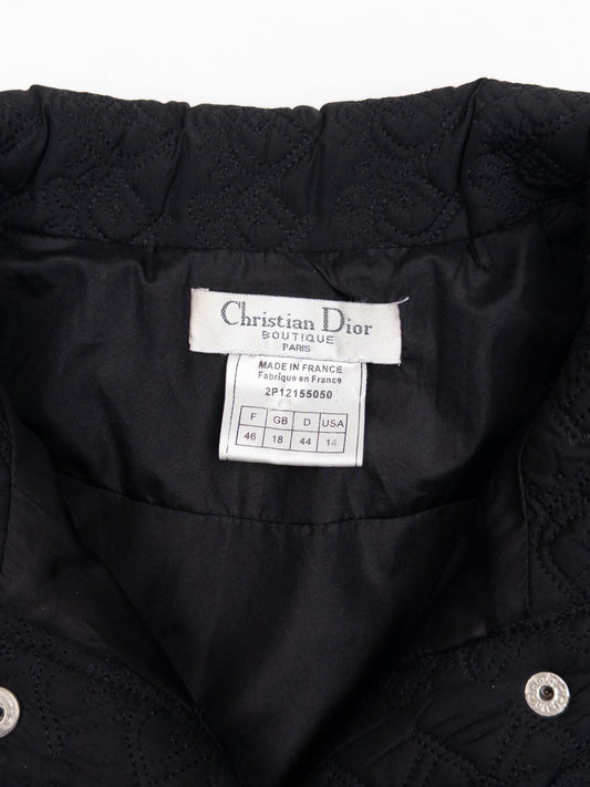 Dior by Galliano AW02 Quilted Diorissimo Trotter Monogram Overshirt – brand label
