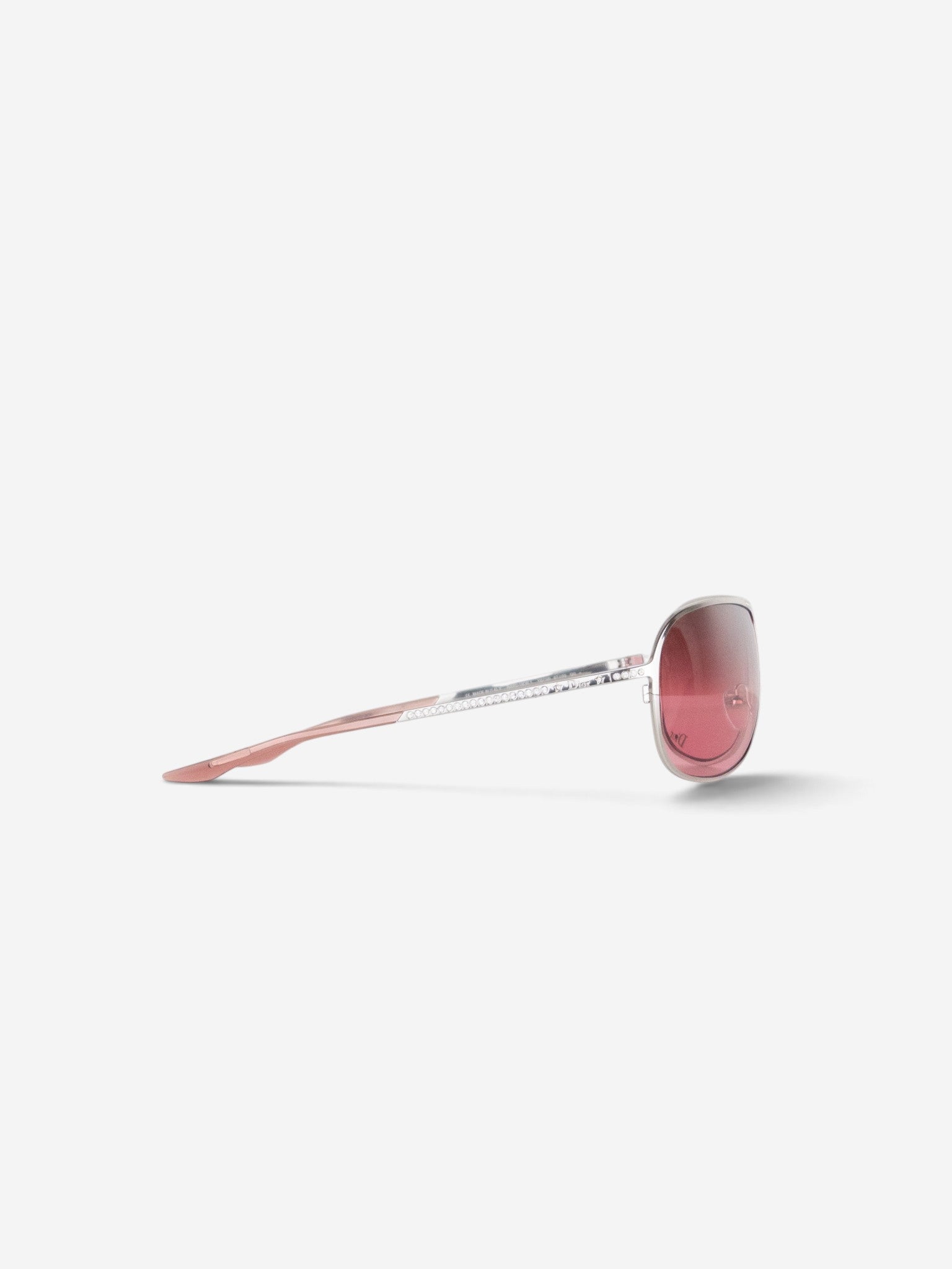 Dior by Galliano 2000s Hard Dior 1 Rhinestone Aviator Wrap Sunglasses – side view