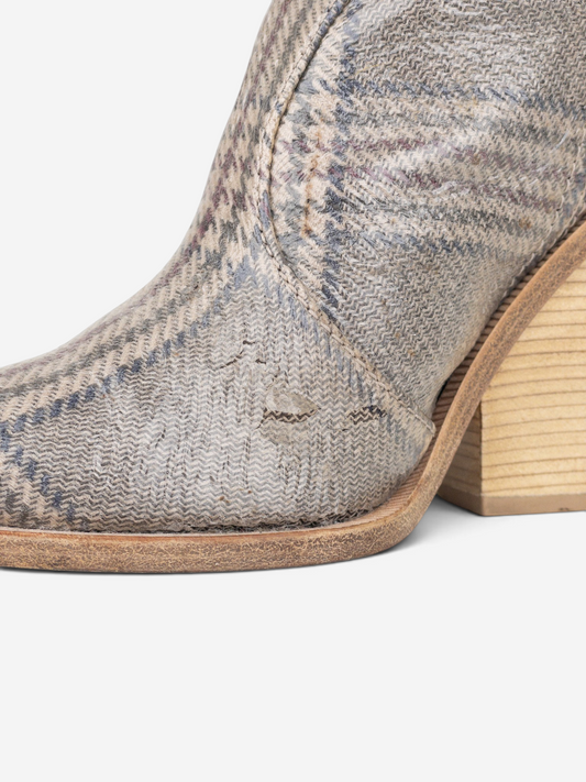 Fendi AW18 Coated Plaid Western Cowboy Boots – toe and heel detail