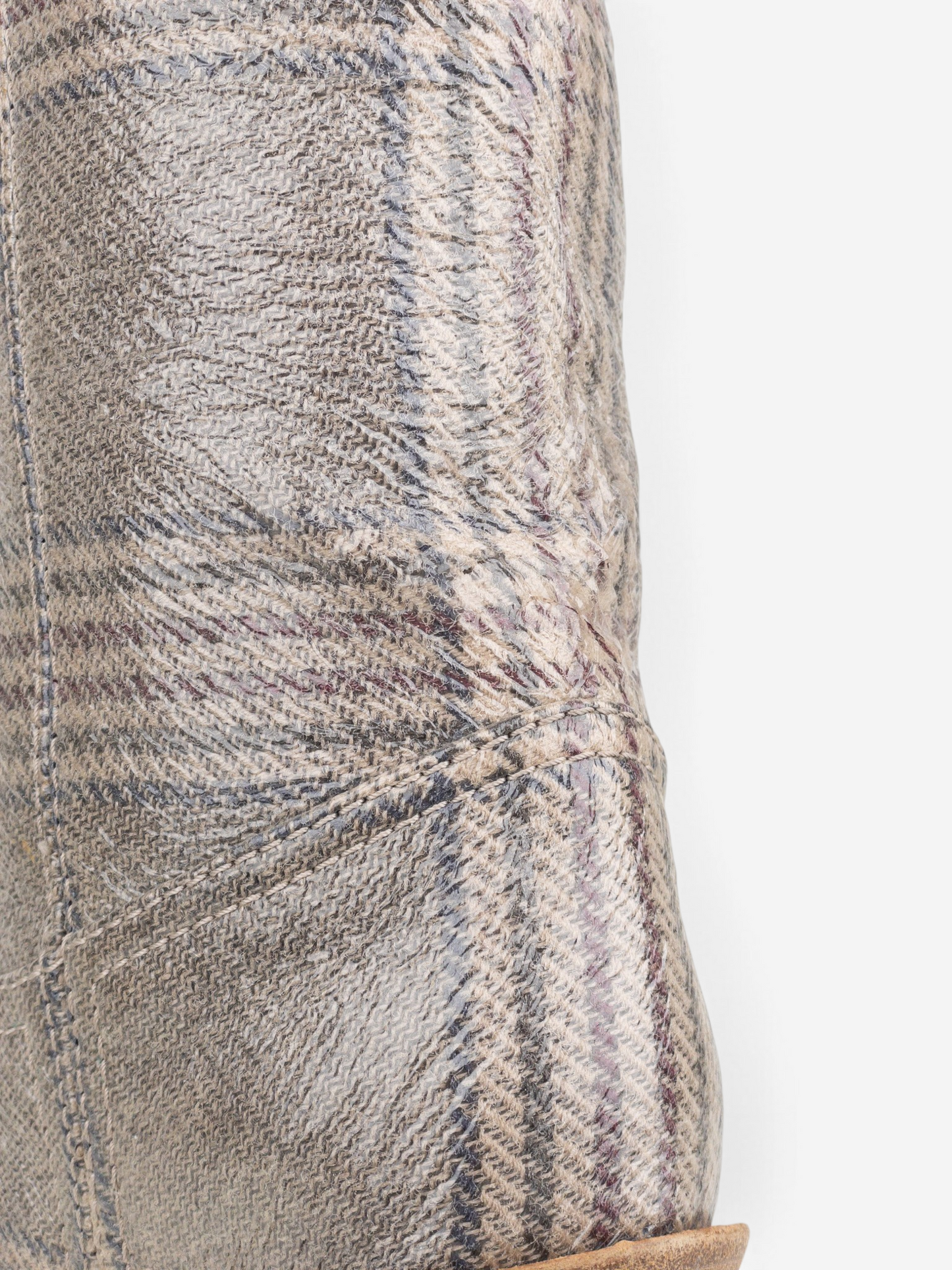 Fendi AW18 Coated Plaid Western Cowboy Boots – shaft detail