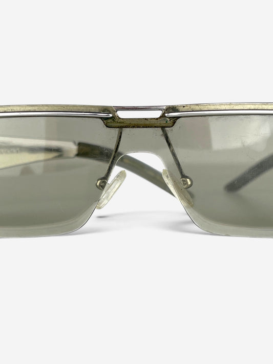 Gucci by Tom Ford 2000s 'GG 1726' Wrap Mask Shield Sunglasses – bridge and brow bar detail