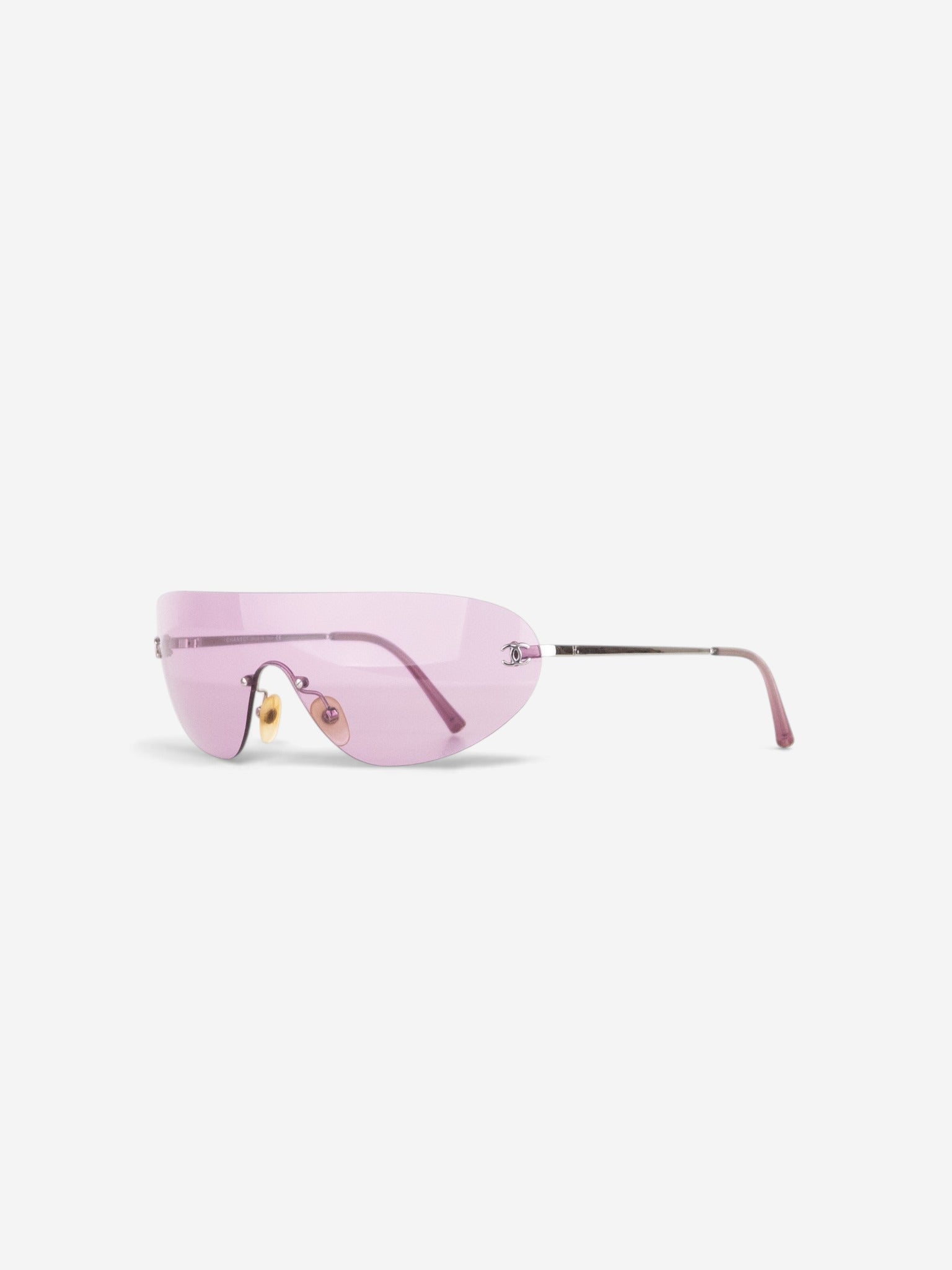 Chanel by Karl Lagerfeld 2000s '4014' Sports Wrap Mask Shield Sunglasses – angled view