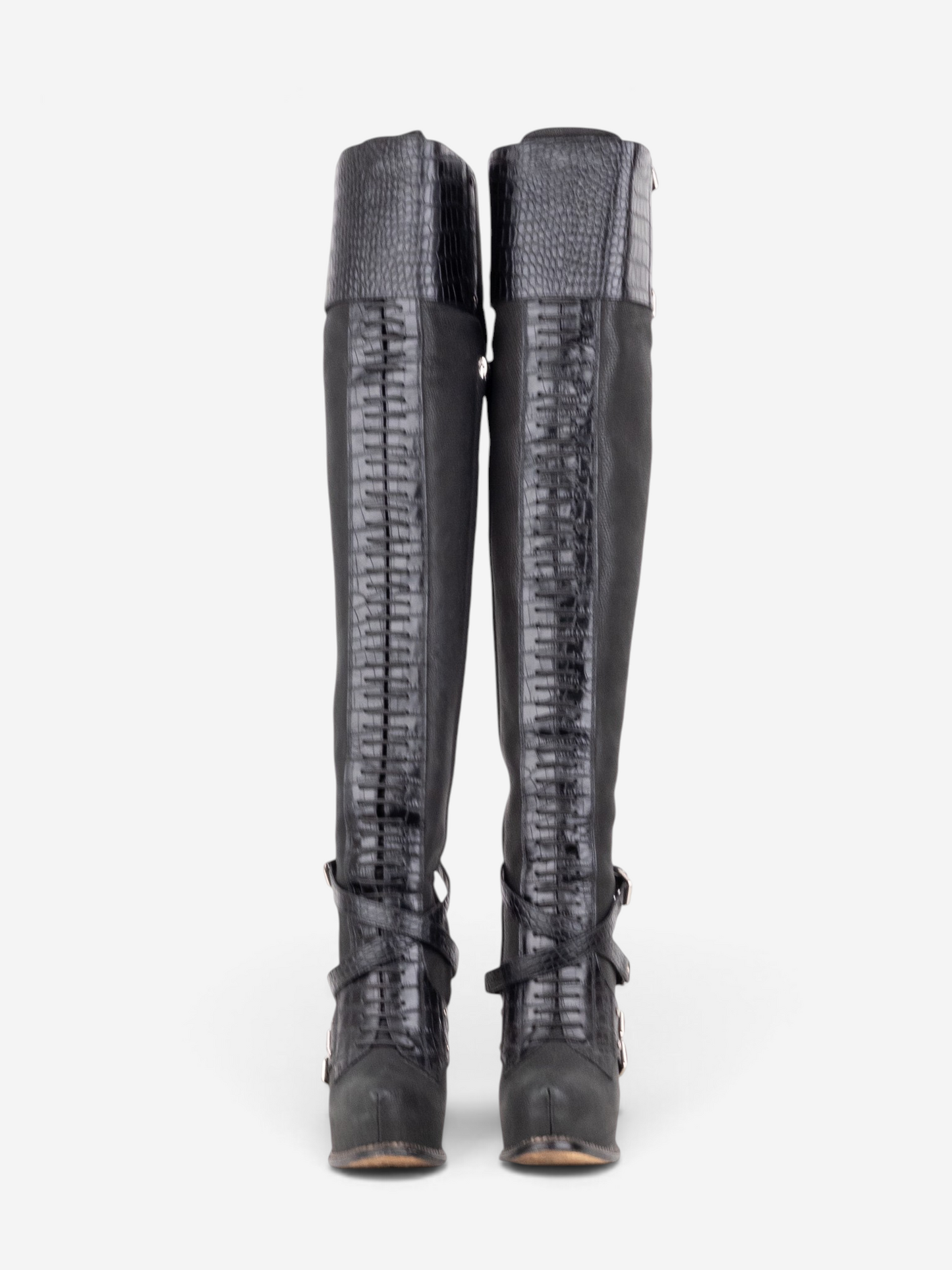 Dior by Galliano AW11 Guetre Overknee Bondage Platform Heel Boots