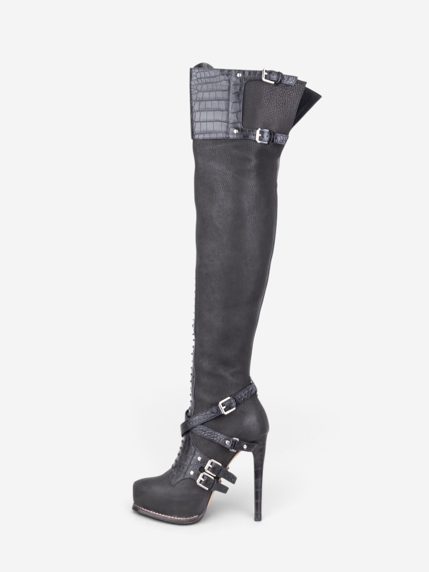 Dior by Galliano AW11 Guetre Overknee Bondage Platform Heel Boots