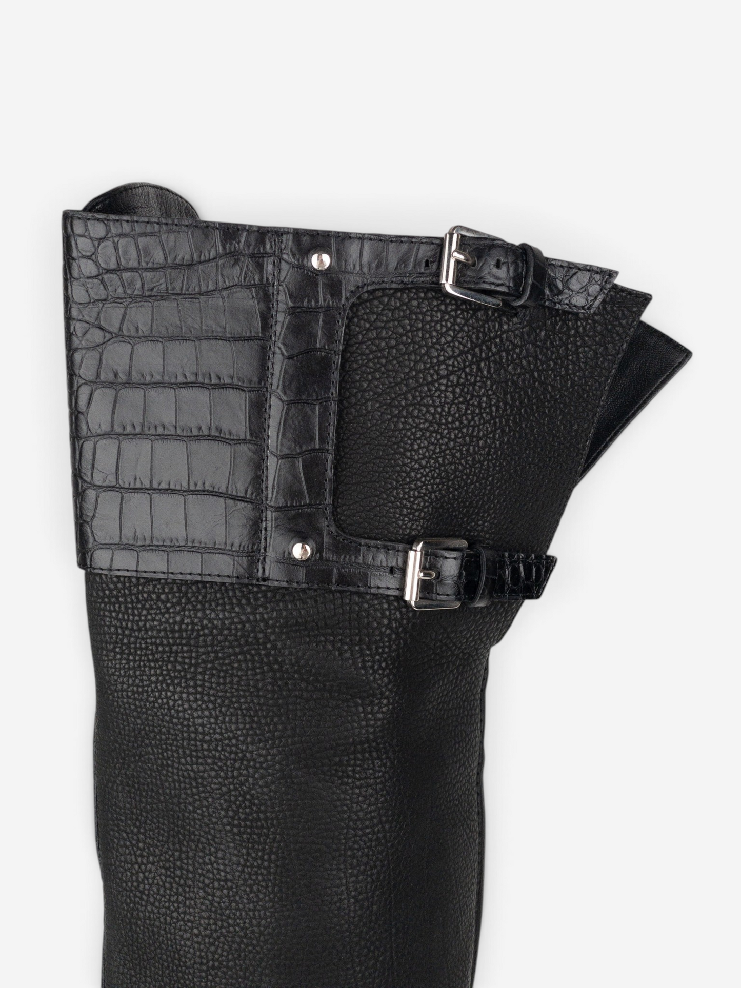 Dior by Galliano AW11 'Guetre' Overknee Bondage Platform Heel Boots – shaft strap detail