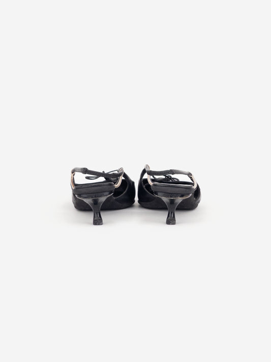 Miu Miu SS99 Rubber Toe Cap Bow Slingback Kitten Heels – photo 6
