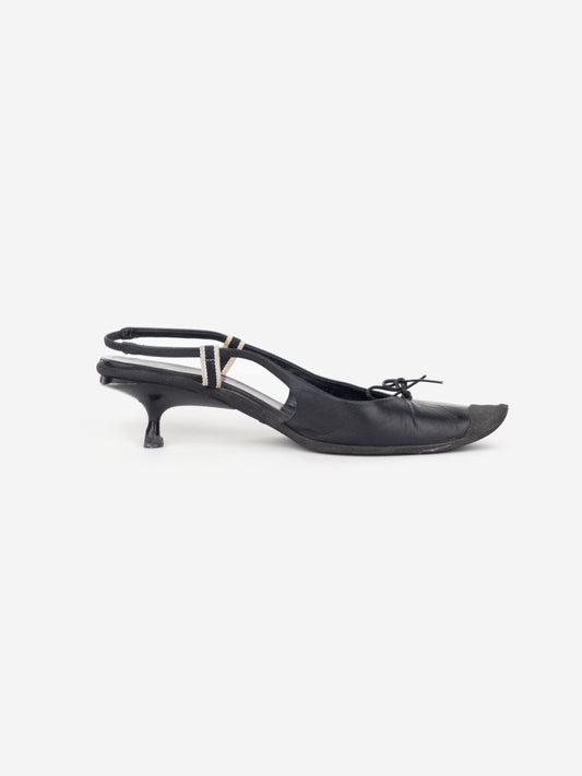 Miu Miu SS99 Rubber Toe Cap Bow Slingback Kitten Heels – photo 4