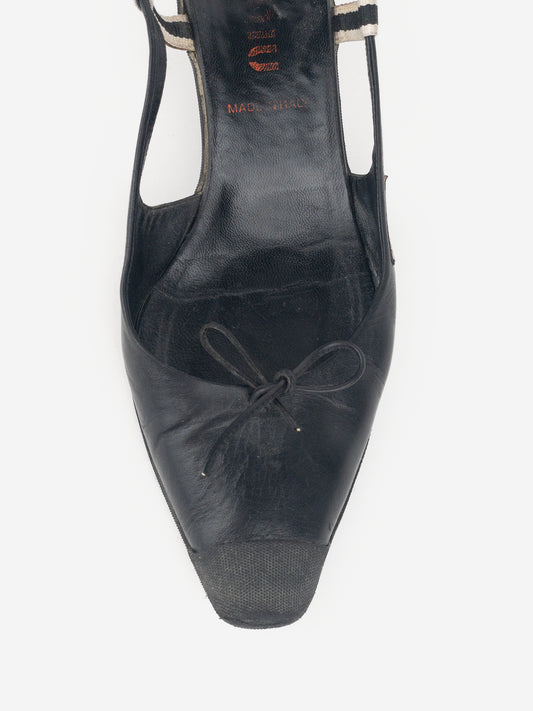 Miu Miu SS99 Rubber Toe Cap Bow Slingback Kitten Heels – photo 7