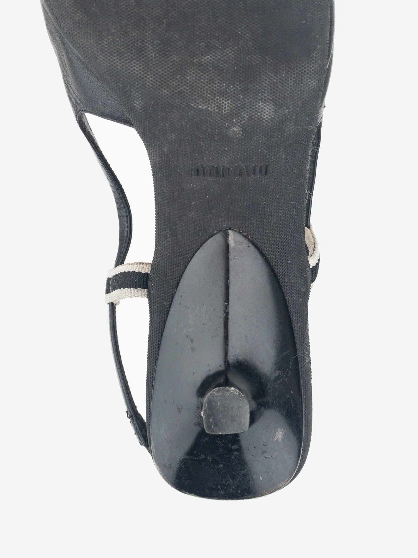 Miu Miu SS99 Rubber Toe Cap Bow Slingback Kitten Heels